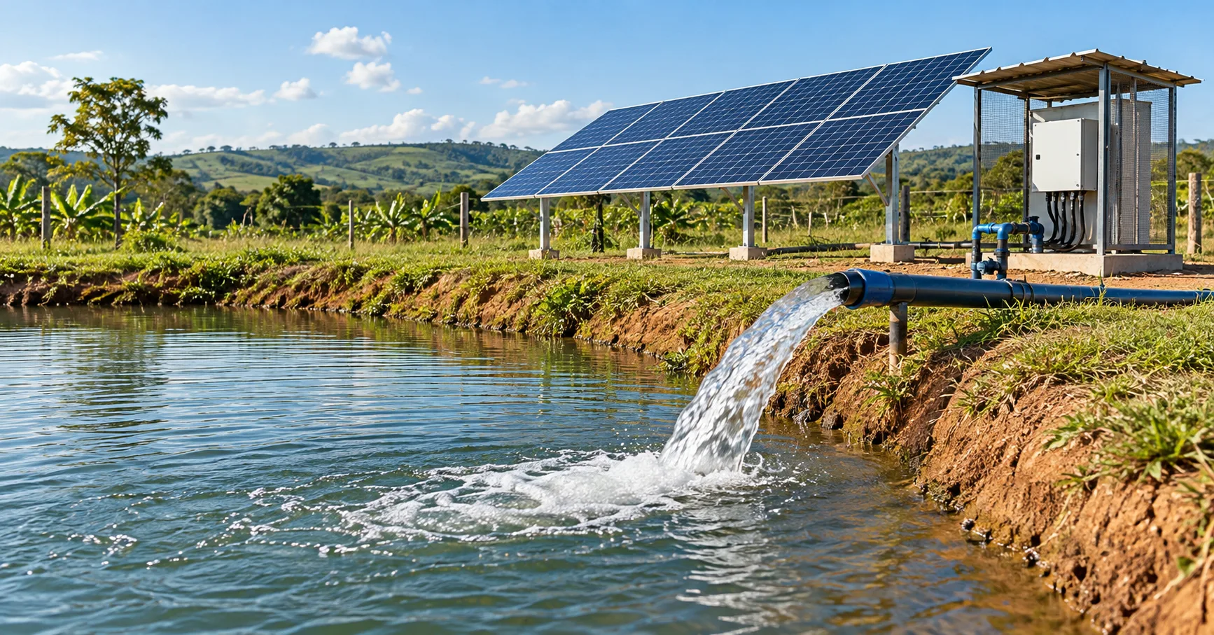 Captação e abastecimento conceituais de um viveiro com bombeamento solar